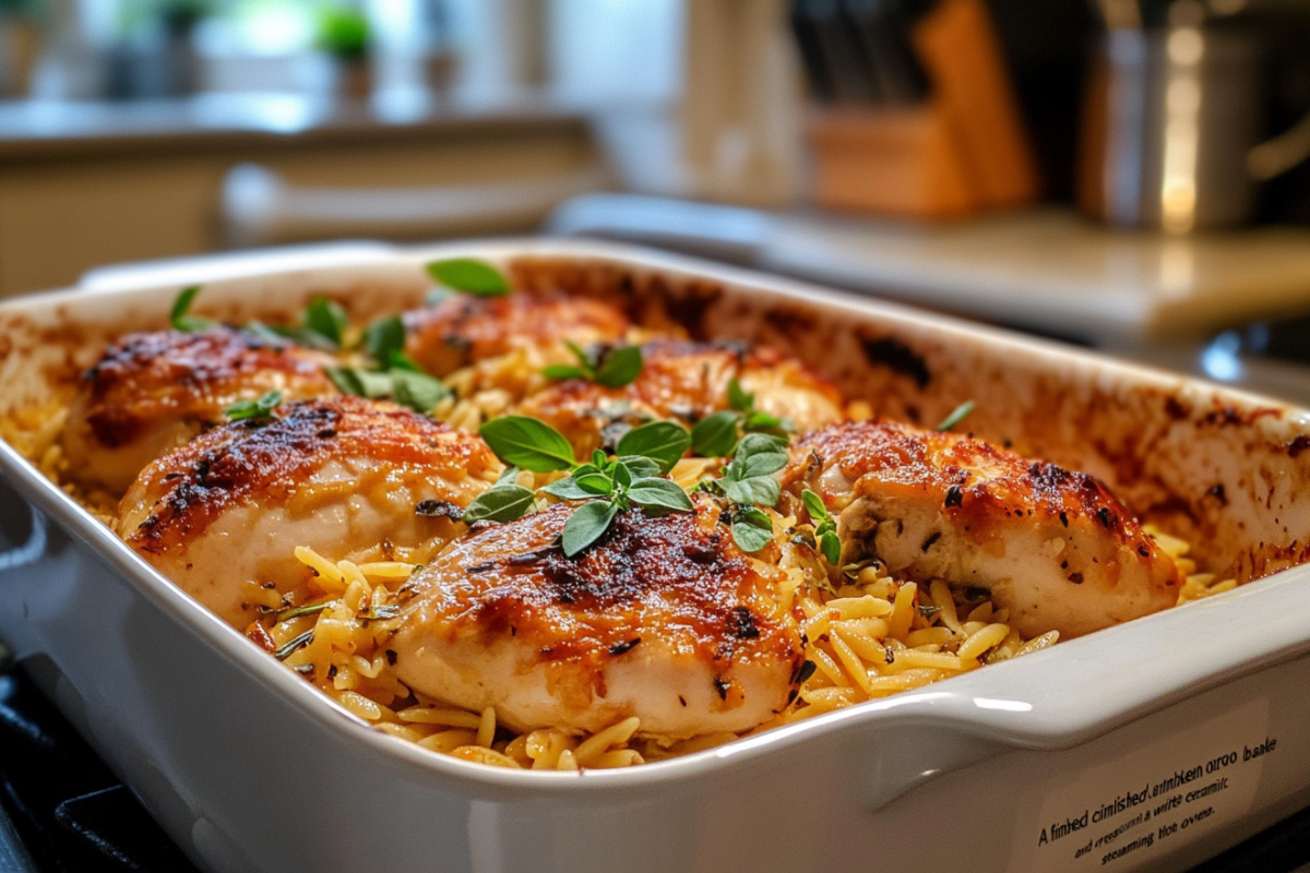 chicken orzo bake