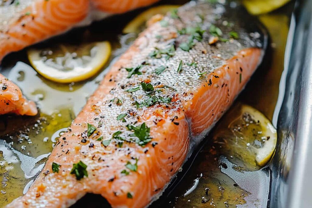 Delicious pan-fried steelhead trout recipe with crispy skin.