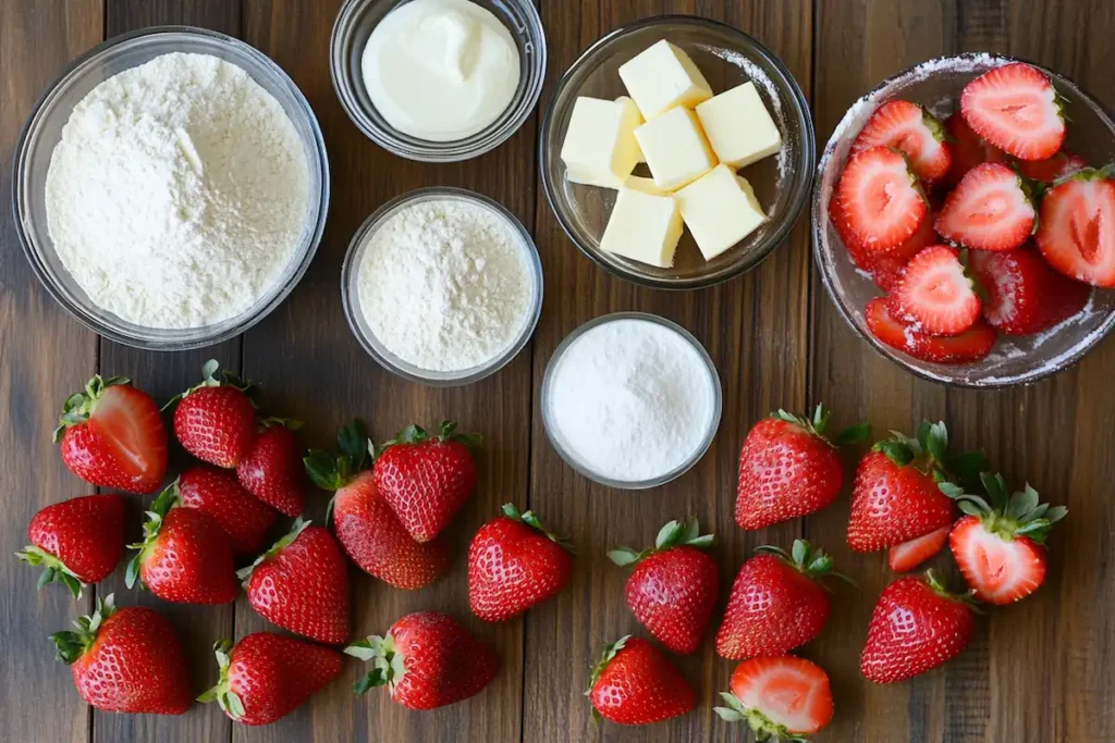 Strawberry cheesecake cookie items displayed for baking.
